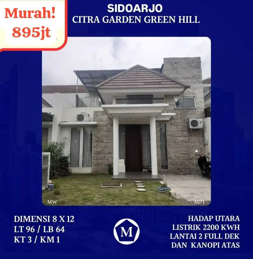 MURAH POL Rumah Citra Garden Greenhill Sidoarjo Tengah Kota Dekat Tol