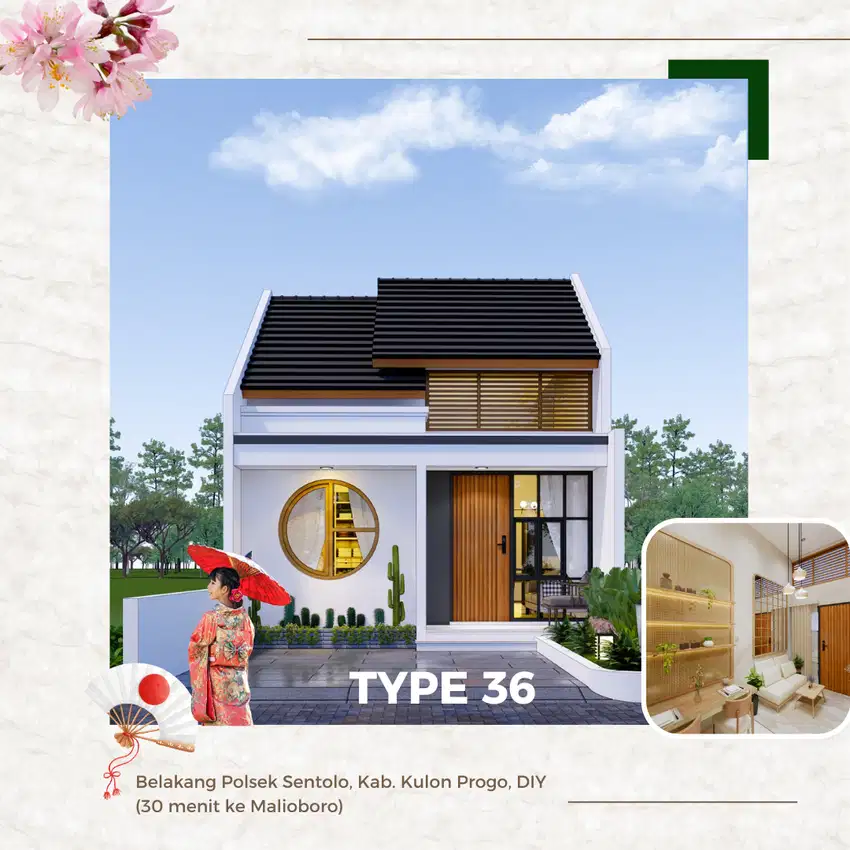 Rumah di Jogja Barat 300 Jutaan Nuansa Jepang Jalan Wates