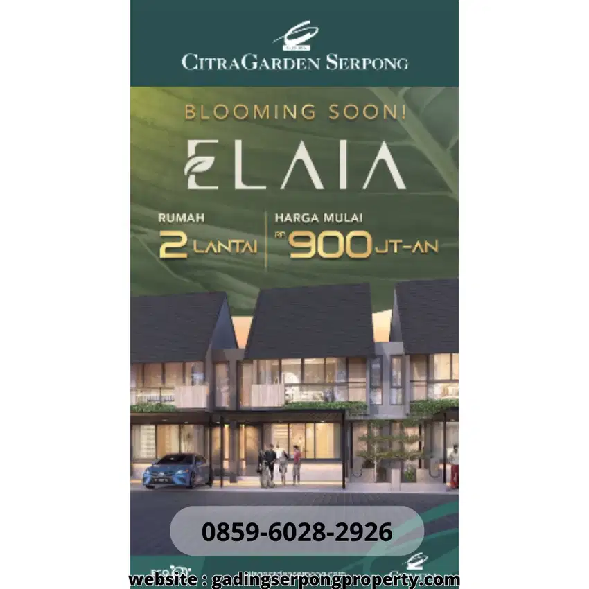 Termurah Dekat Bsd CitraGarden Elaia 2 Lt Dekat Stasiun Cisauk 5x10 m2