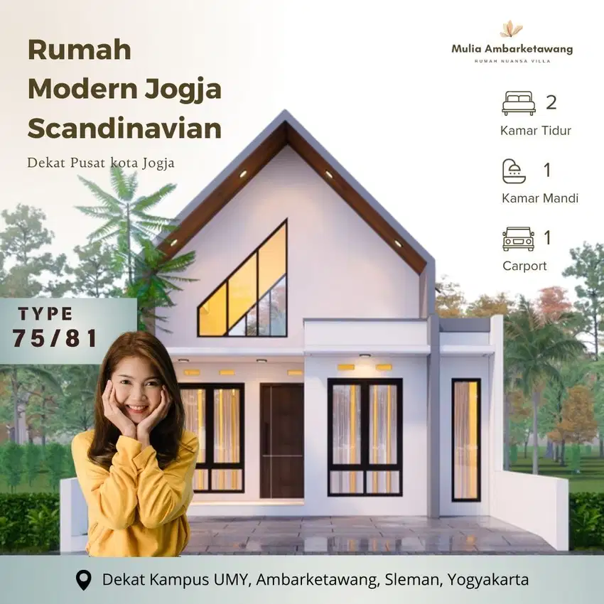 Rumah Dijual Sleman One Gate System Senyaman Villa Jalan Wates Km 6
