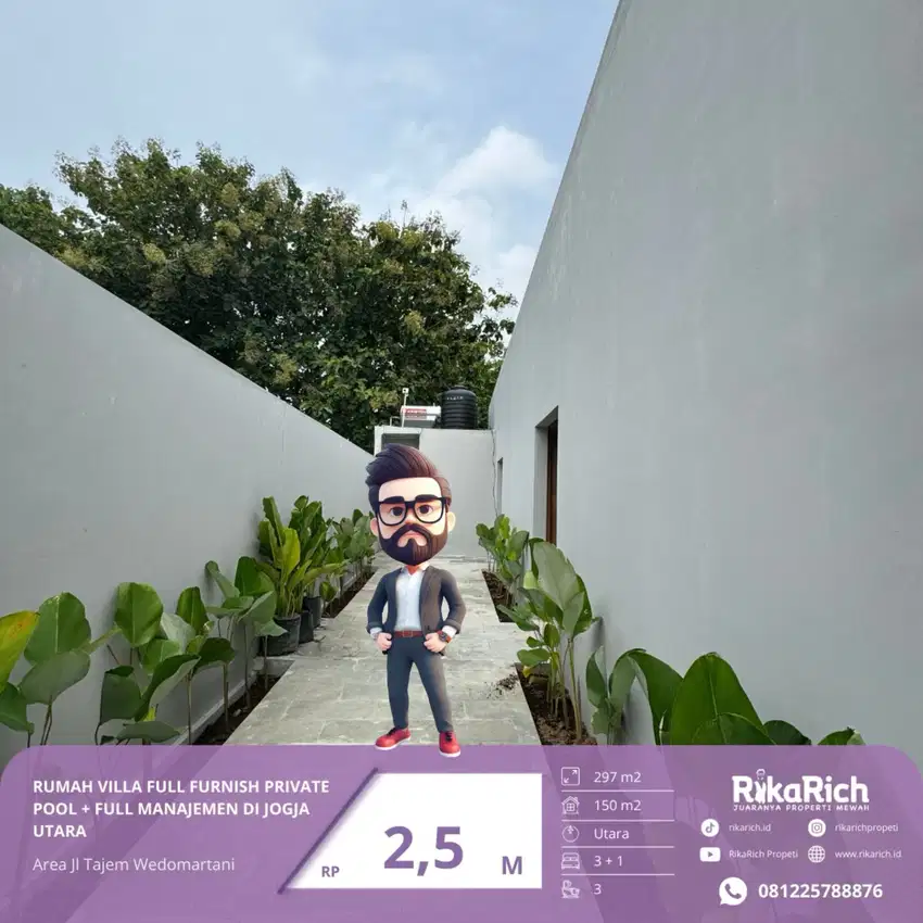VILLA MEWAH PRIVATE POOL DI JOGJA FULL FURNISHED FULLY OPERATED
