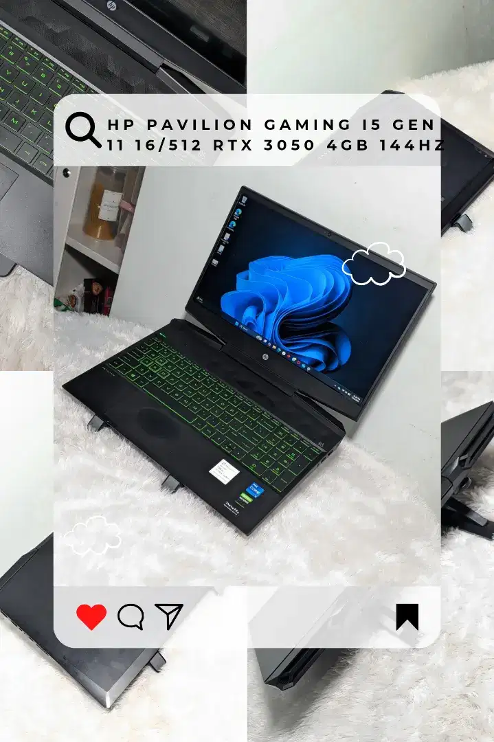 Hp Pavilion Gaming i5 Gen11 11300H 16/512 Nvidia RTX 3050 4GB 144hz