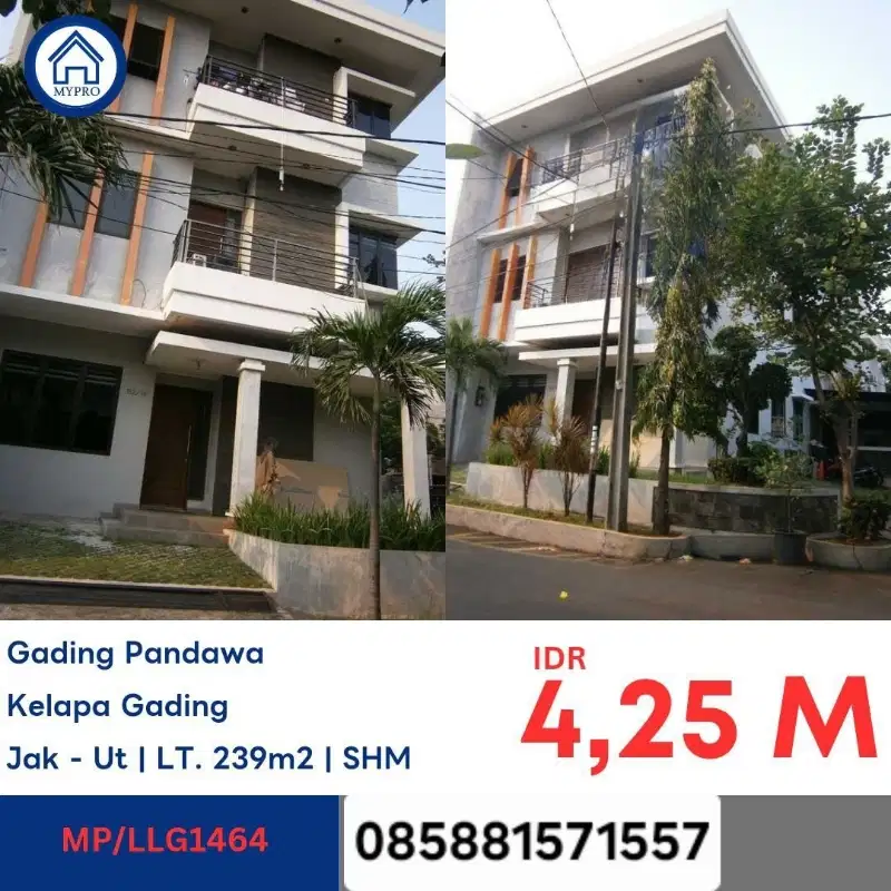 JUAL RUMAH KELAPA GADING CASH ONLY