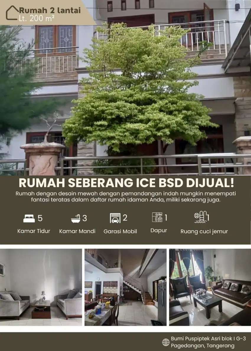 Dijual Rumah Secondary di Bumi Puspitek Asri BSD CITY Tangerang