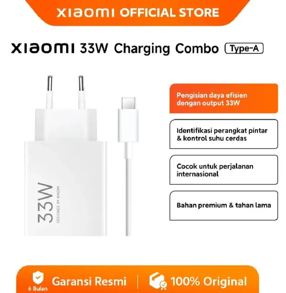 Charger Original Xiaomi 33watt ( TURBO CHARGE )