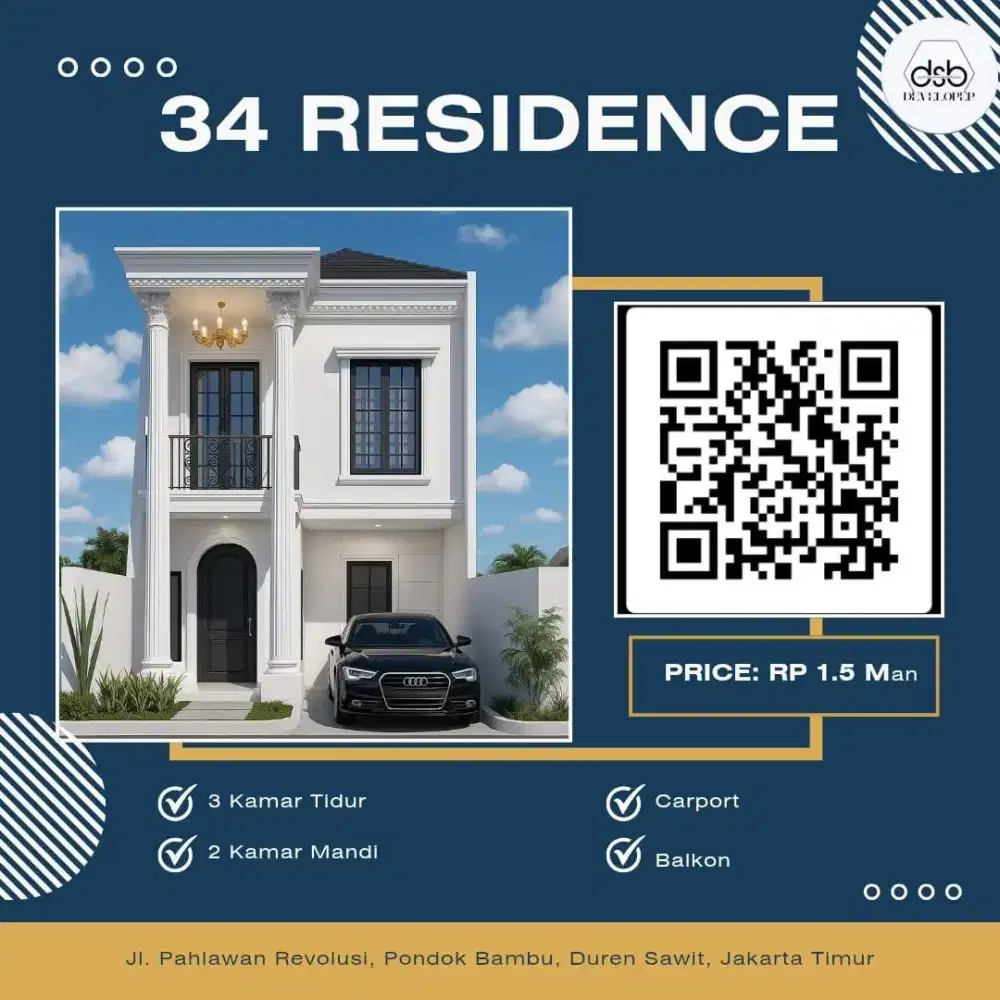 Dijual Rumah 2 Lantai di Jakarta Timur 34 Residence