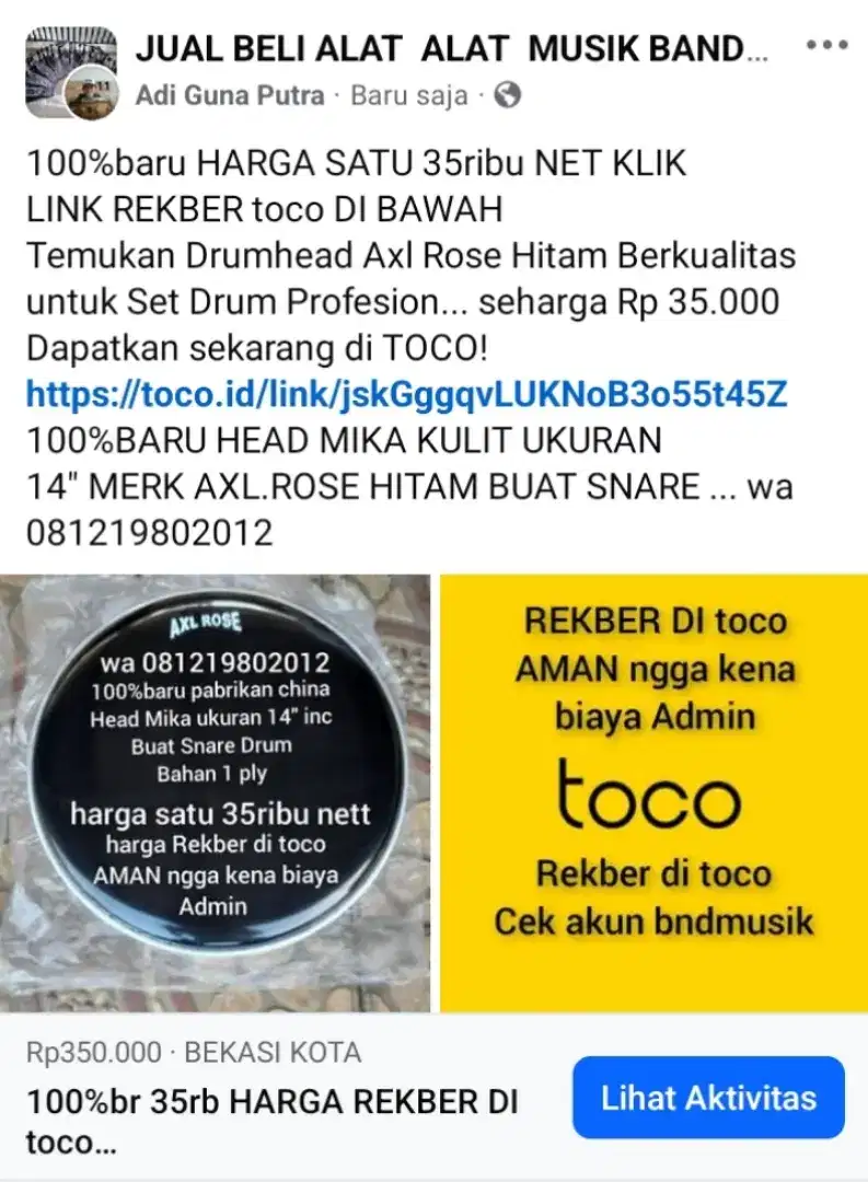 100%br TERMURAH 14 HEAD CHINA DI REKBER TOCO