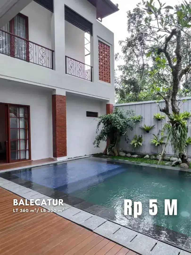 Dijual Villa Tropis dengan Pendopo dan Kolam Renang di Balecatur