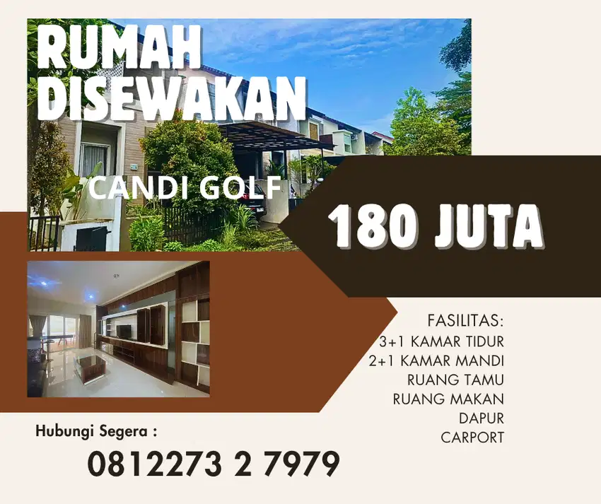 Disewakan Rumah Beserta perabot Grand Candi Golf 2LT