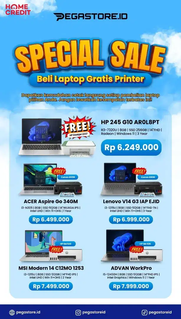 PROMO CICILAN LAPTOP Lenovo V14 G3 IAP EJID FREE PRINTER