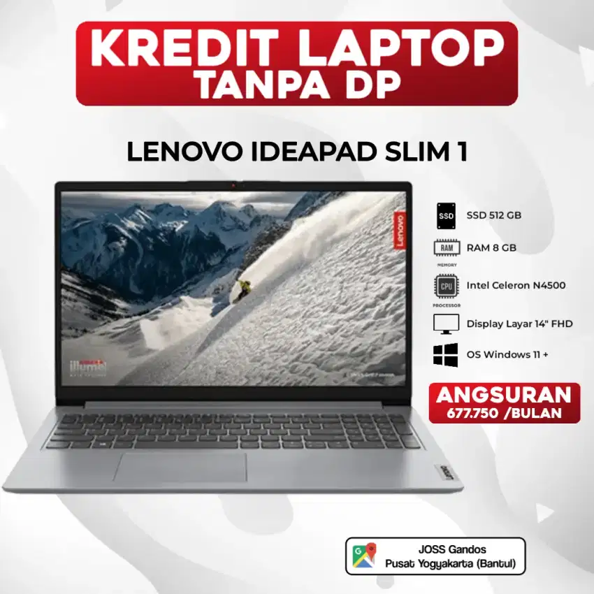 BISA KREDIT LAPTOP LENOVO IDEAPAD SLIM 1 RAM 8 SSD 512 TANPA DP