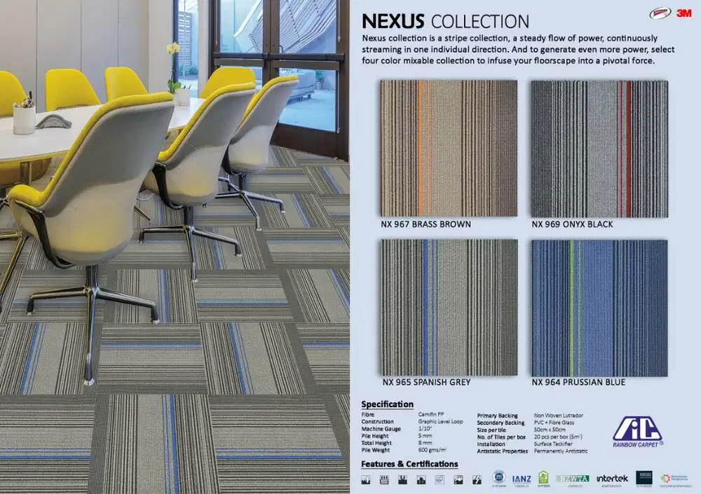 Karpet Tile 50 cm x50 cm NEXUS / Karpet Lantai Office, Hotel, Apartmen