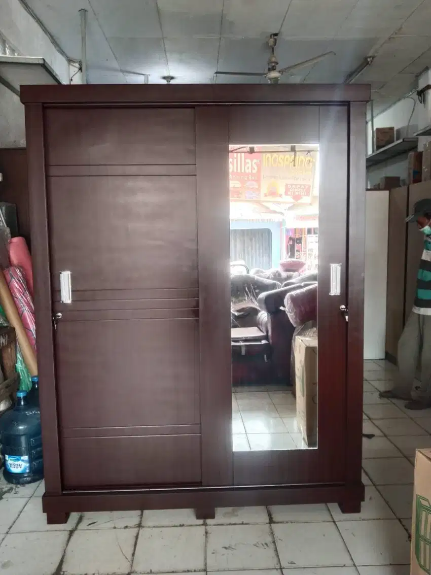 Dijual lemari pakaian sliding jumbo 2 pintu lemari pakaian