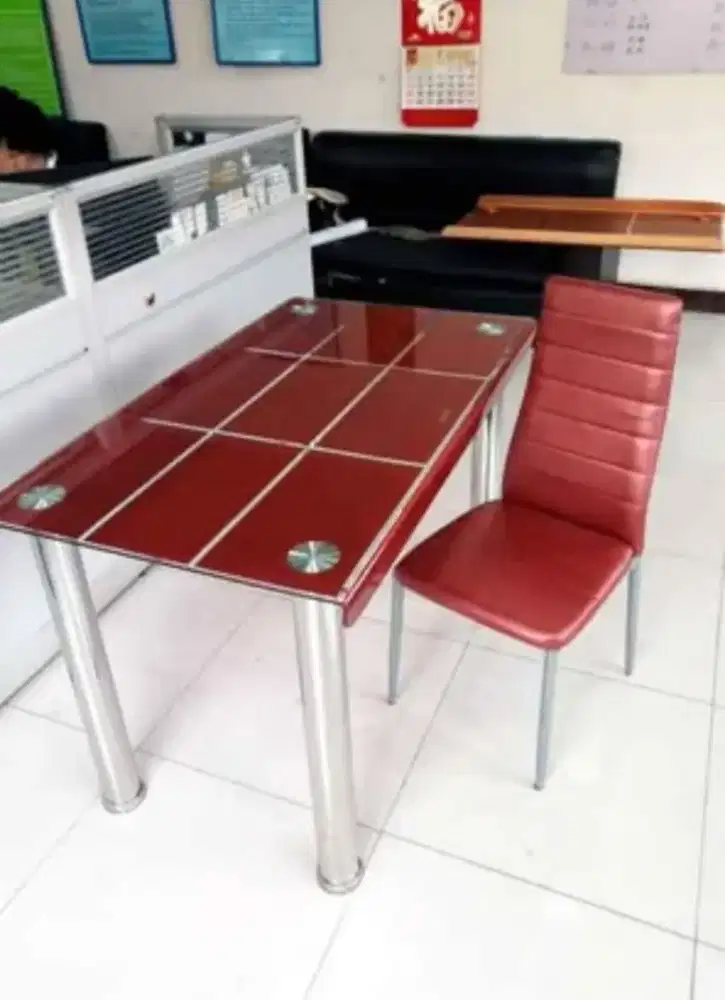 Meja + Kursi Makan Importa K08 Dark Red