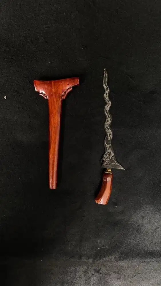 Keris patrem korowelang luk 11 dwi pamor garap top original