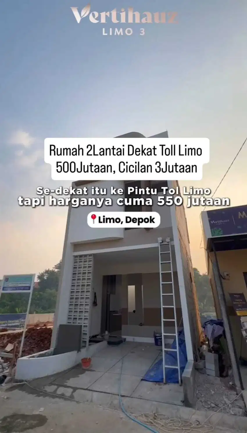 G Rumah 2Lantai Termurah Dekat Toll Limo dan Toll Krukut Depok