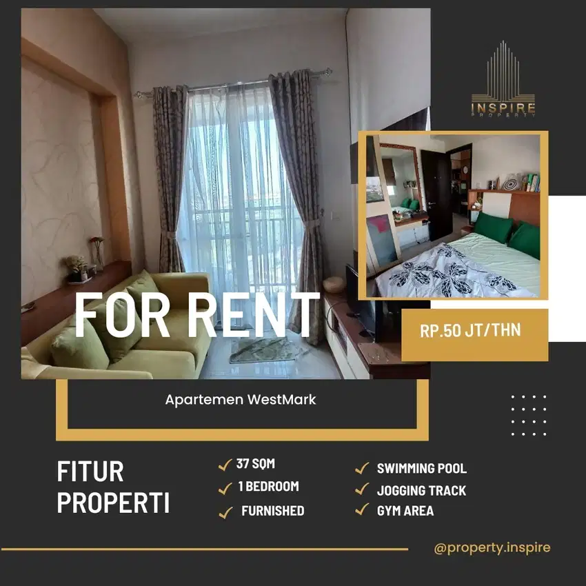Sewa murah 1br+ furnished bagus dekat mall Ta Cp halte busway