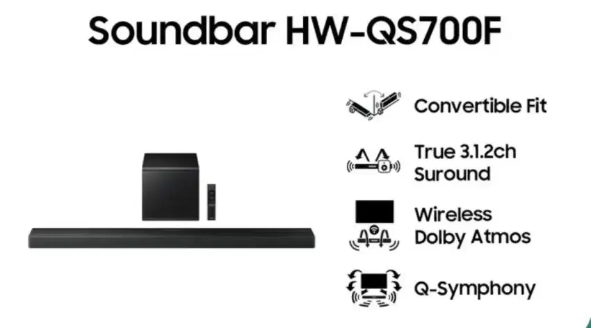 Soundbar Samsung Q-SERIES 2025 HW-QS700F 3.1.2CH DOLBY ATMOS