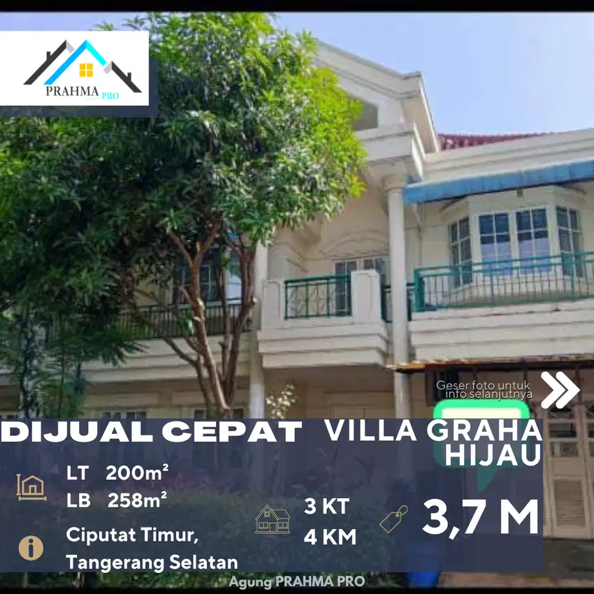 Ciputat Tangsel Jual Rumah Cantik Dalam Komplek Lokasi Asri dan Teduh