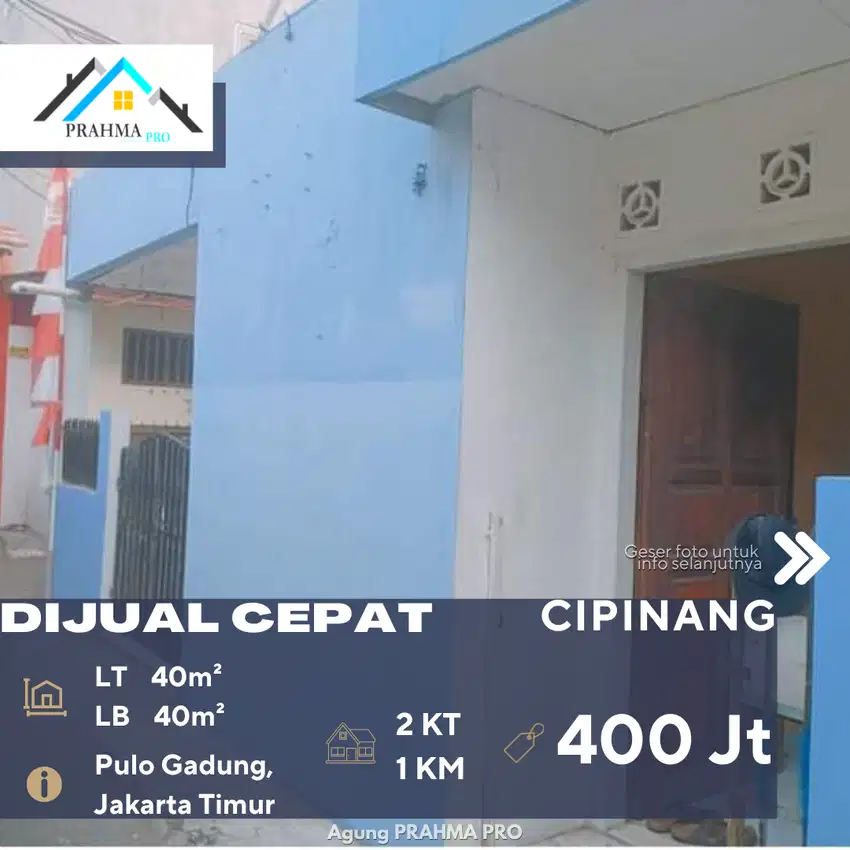 Cipinang Jakarta Timur Dijual Rumah Posisi Hoek Harga Terjangkau