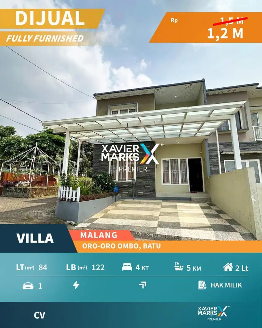 Villa Aktif Strategis Dekat Wisata BNS di Oro Oro Ombo Batu