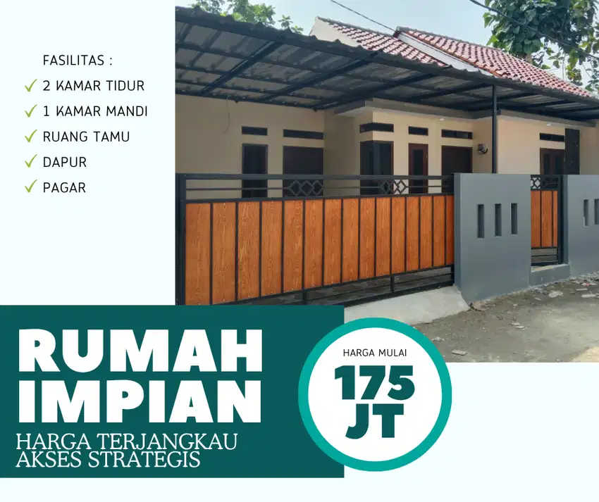 Rumah cluster idealis 2 kamar akses strategis dekat jalan utama