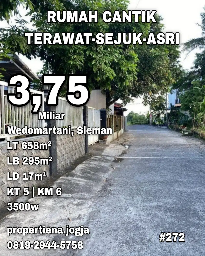 RUMAH CANTIK TERAWAT SEJUK ASRI