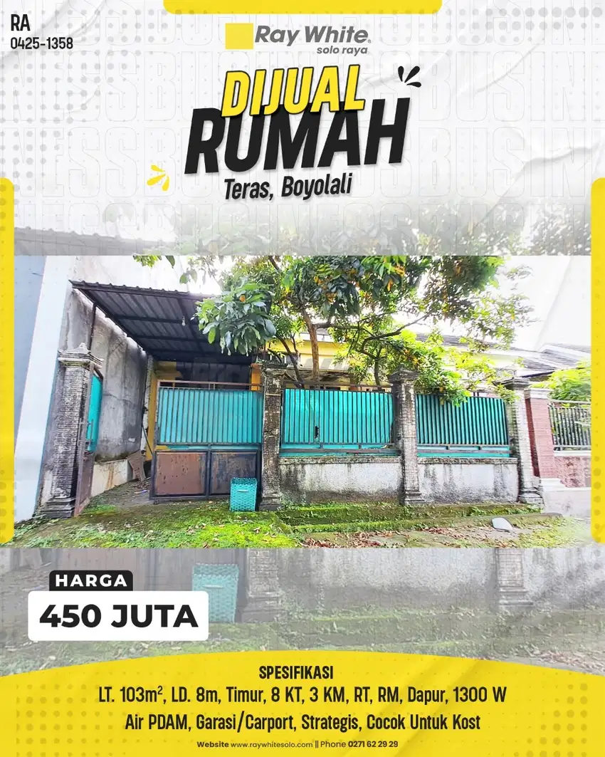 Dijual Rumah di Bisa Untuk Kost di Teras, Boyolali