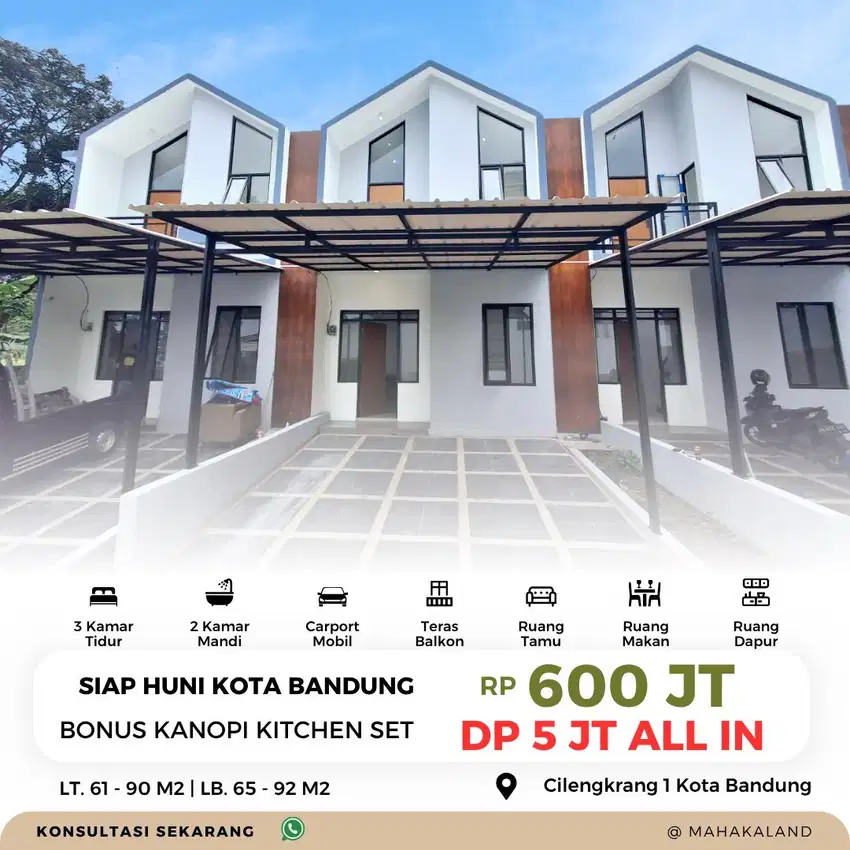 Calista City Light Rumah 2 Lt di cilengkrang cibiru dkt gedebage bdg