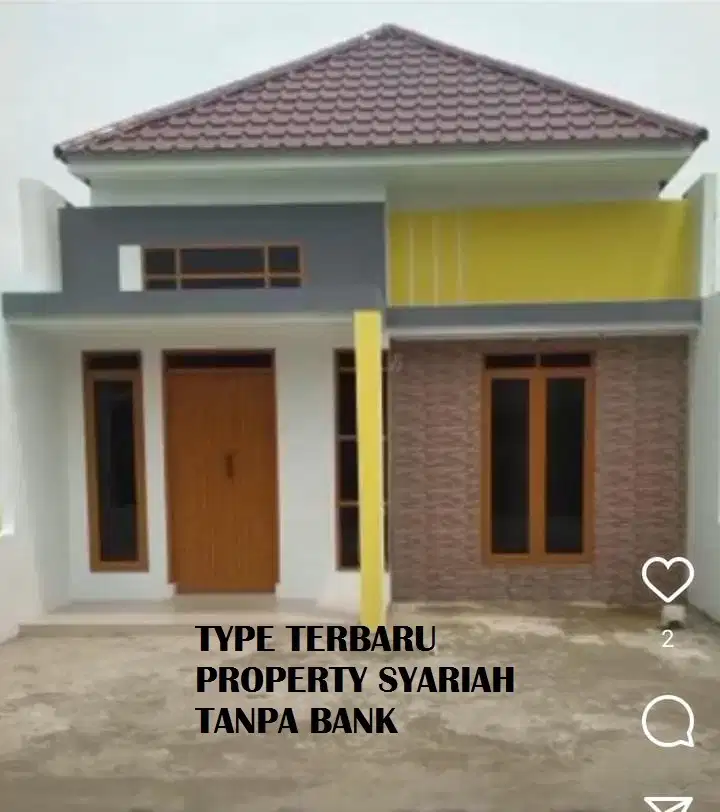 rumah baru dengan kavling luas diperumahan syariah tanpa bank