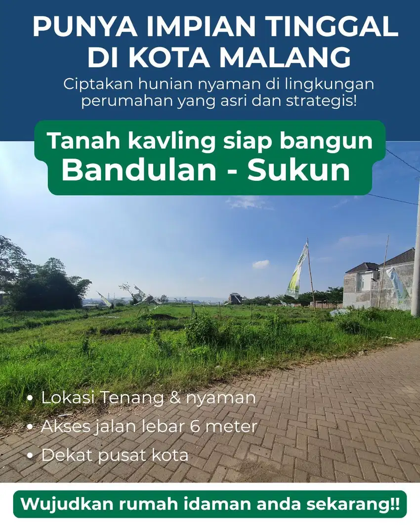 DIJUAL TANAH STRATEGIS KOTA MALANG HANYA 100 JUTAAN
