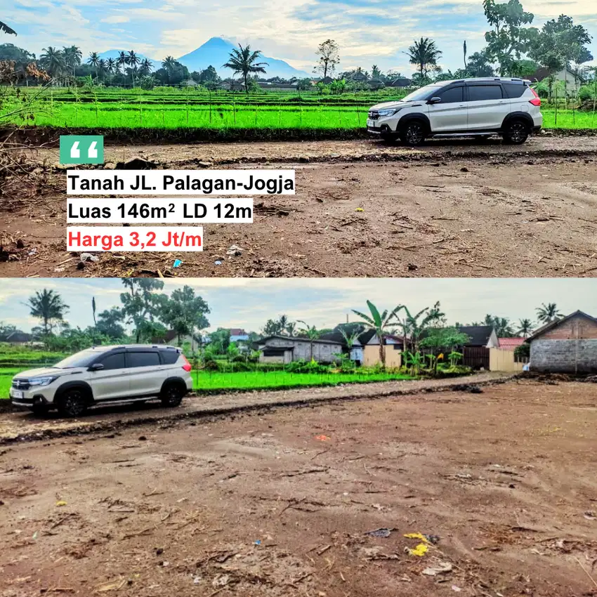 Dekat Hotel Hyatt Jalan Palagan Sleman, Tanah Pinggir Sawah