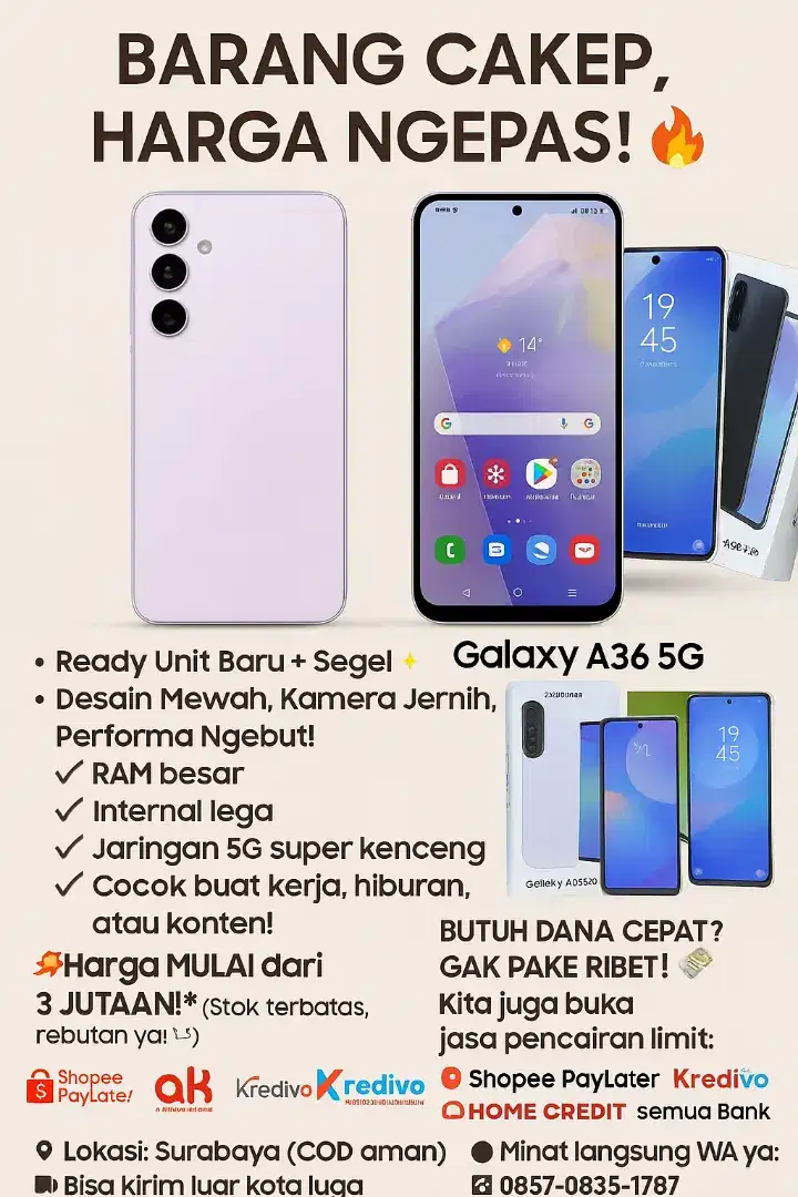 SAMSUNG GALAXY A36 5G | BISA KREDIT DP 0% | COCOK BUAT SEHARI HARI