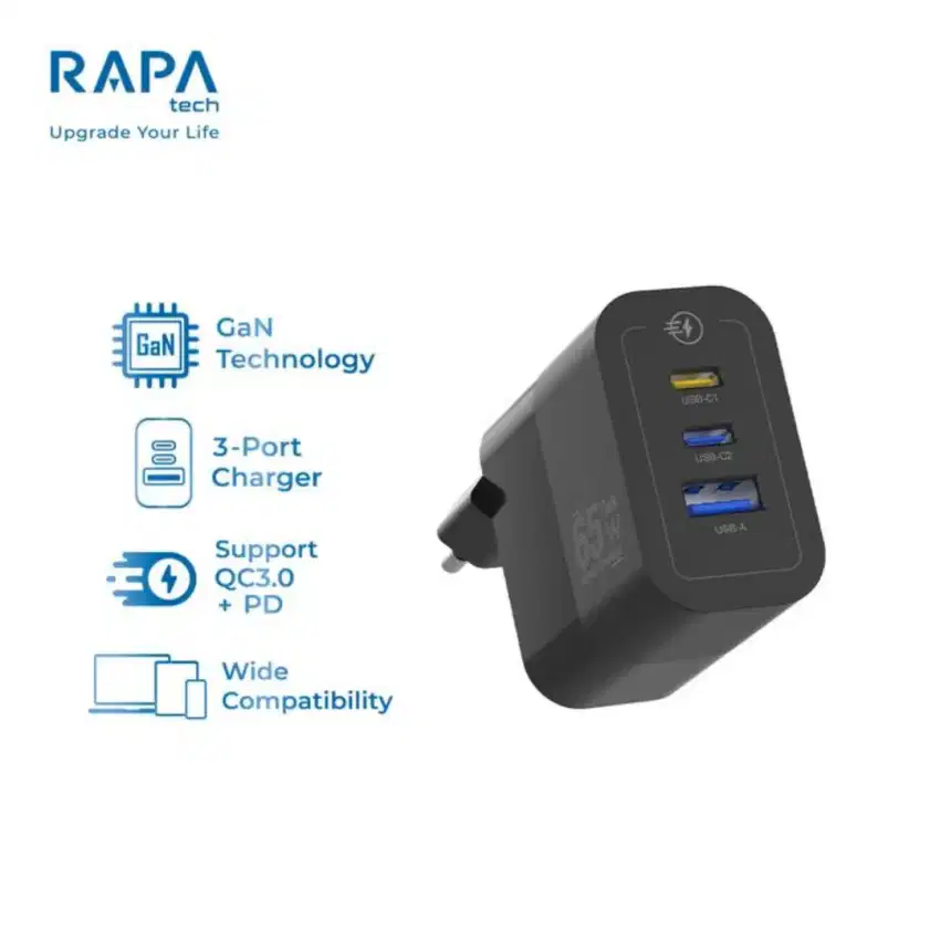ADAPTER IV Fast Charger 65W 2C+1U All in One Adaptor CH5140 - Charger