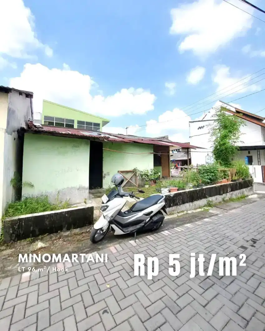 Dijual Tanah Hook Strategis Bonus Bangunan di Minomartani