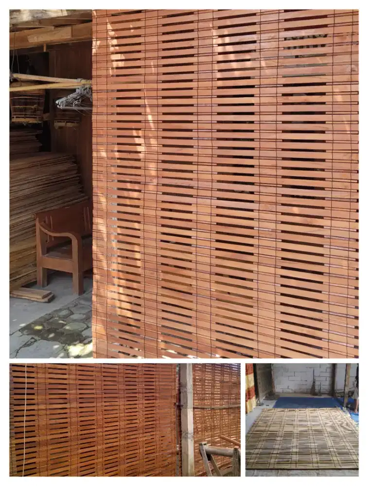 Tirai gulung kayu jati