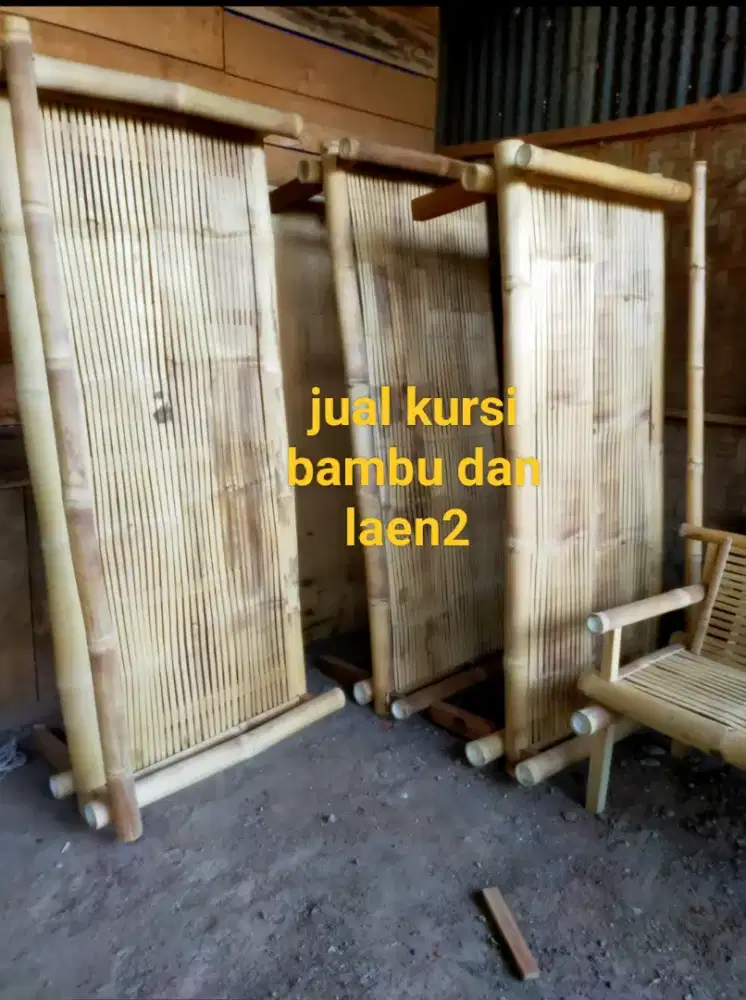 Jual kursi bambu tangga lipat tirai kree rumbia dan laen2