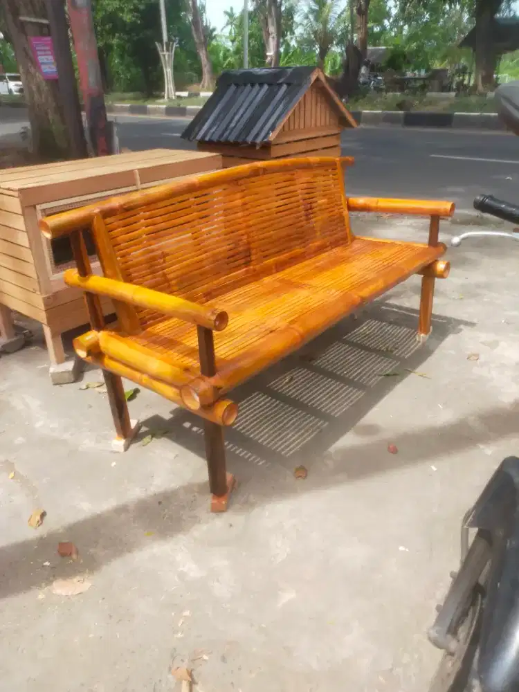 Jual kursi bambu tangga kayu tirai gulung dan laen2