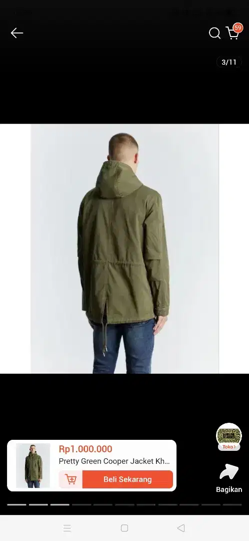 Jaket Parka Size L Unionbay