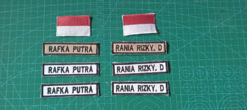 Bordir Nama Lokasi Bendera Seragam SD SMP SMA SMK Pramuka Komputer