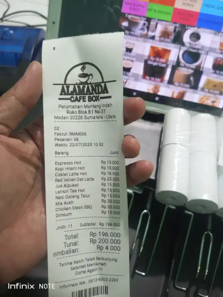 Mesin kasir android lifetime siap pakai