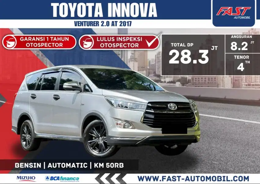 TOYOTA INNOVA VENTURER 2017 2.0 AT BENSIN LOW KM.50RB PJK PJG#F7ST