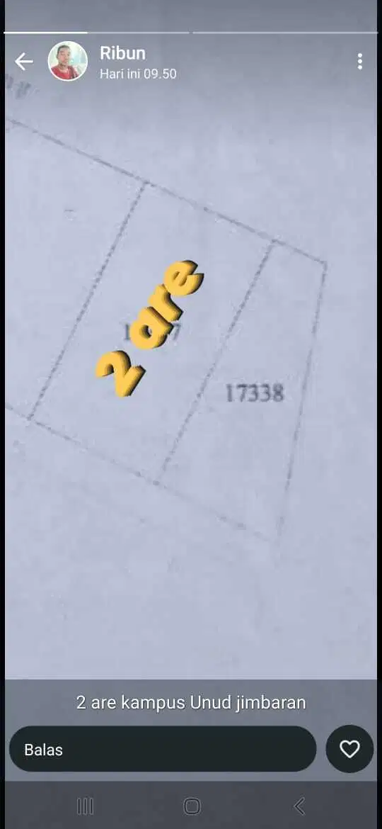Dijual tanah 200 m² dikampus unud jimbaran badung bali