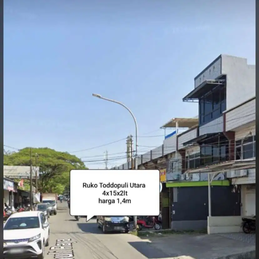 DIJUAL RUKO TODDOPULI UTARA JALAN POROS