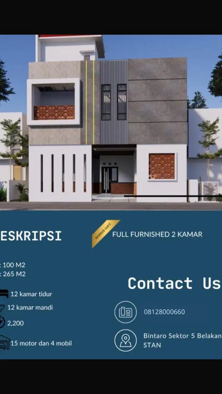DIJUAL   Rumah Kost  Bintaro sektor 5