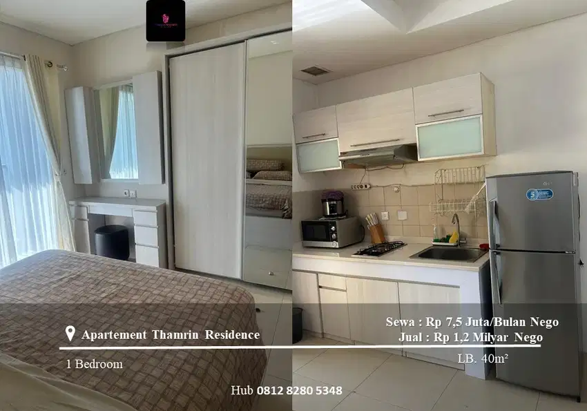 Jual dan Sewa Apartement Thamrin Residence High Floor 1BR Full Furnish