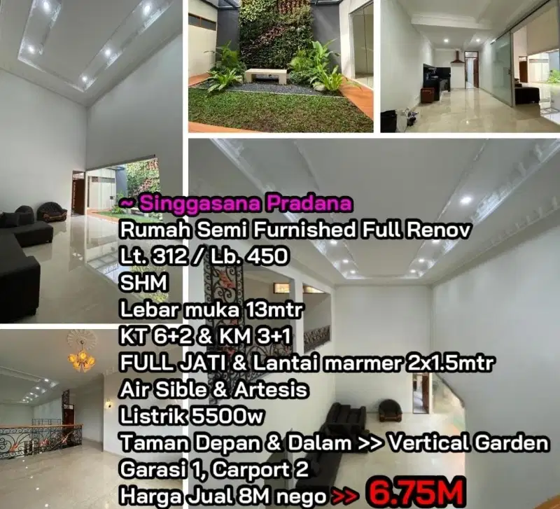 Turun Harga, Termurah, Rumah Singgasana Pradana, Full jati dan marmer
