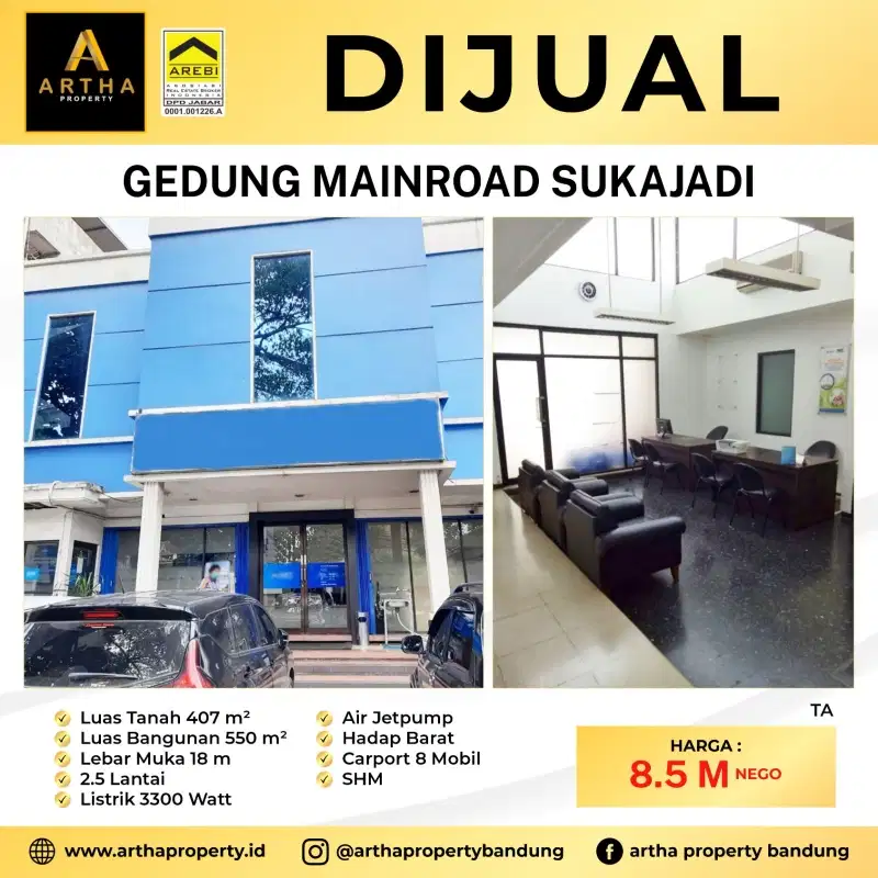 Turun Harga Gedung Bagus Mainroad Sukajadi Bandung