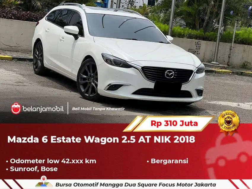 [ LOW KM ] Mazda 6 Mazda6 Estate Wagon 2.5 AT Putih Metalik 2018/2019