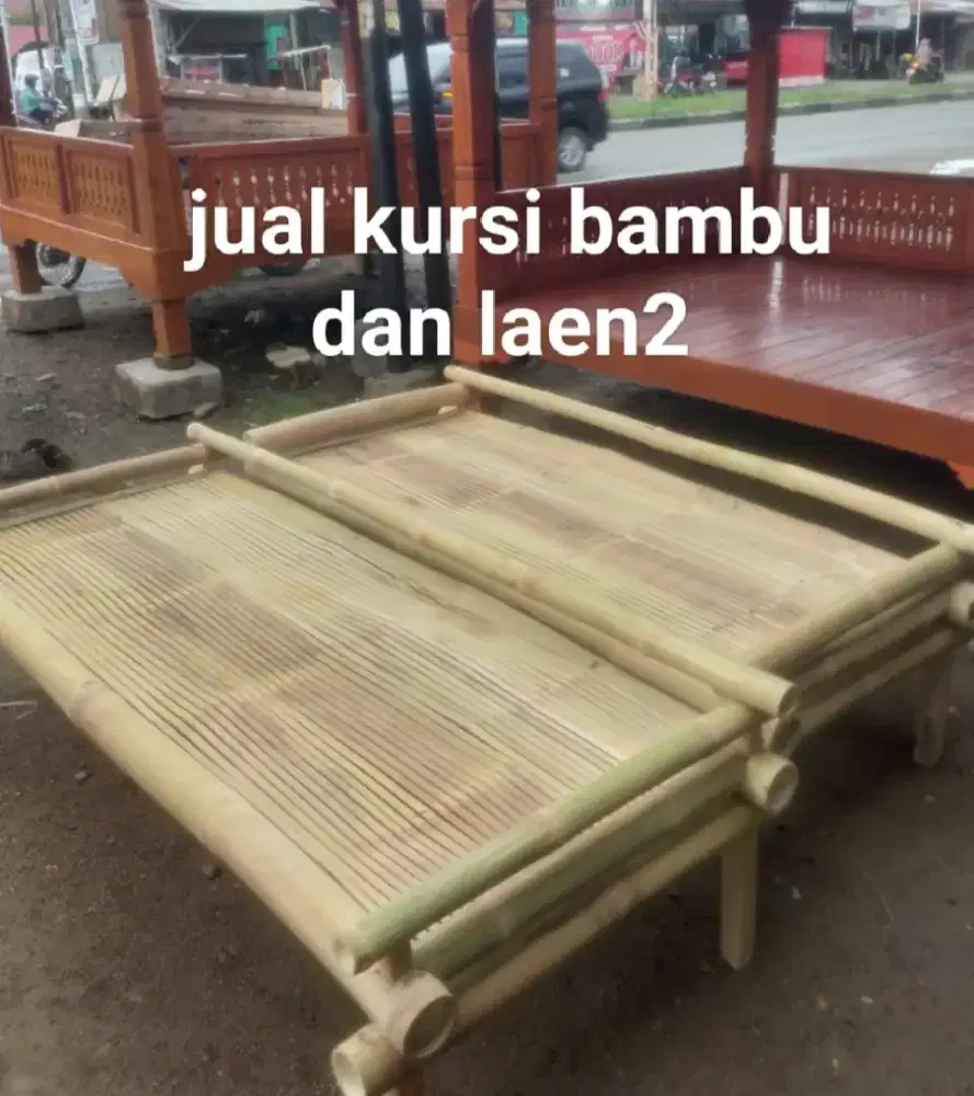 Kursi bambu tangga lipat tirai kree rumbia dan laen2